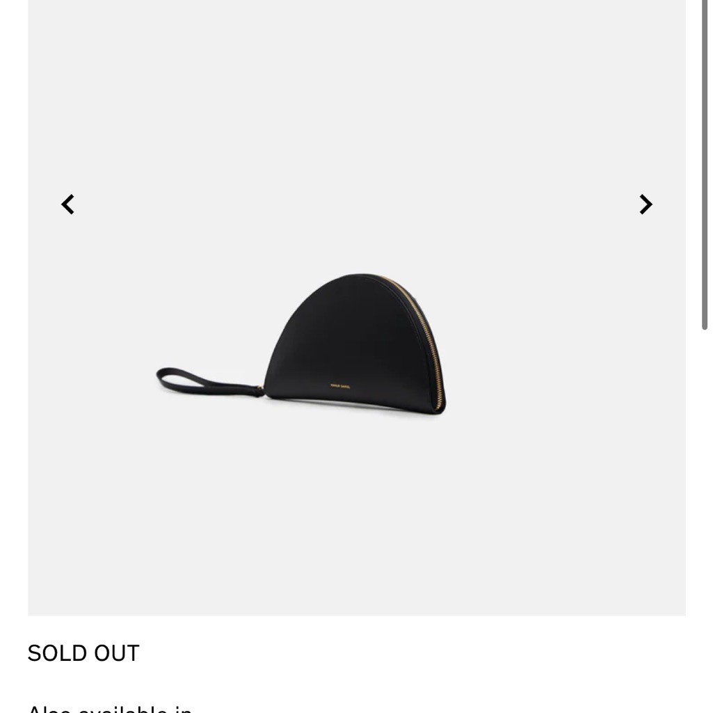 Mansur Gavriel Black Half-Moon Leather Clutch